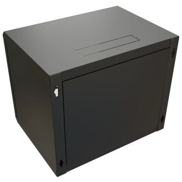 Шкаф Hyperline WRline WR-TW-1545-SR-RAL9004 настенный 19-дюймовый (19"), 15U, 775x600х450мм, цельнометаллическая дверь с замком, цвет черный (RAL9004) (разобранный)