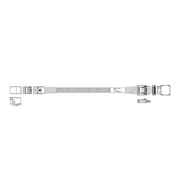 Кабель Amphenol RML42-1483 Cable OcuLink SFF8611 4i  -TO-  SFF8643  , 85 Ohm, PCIe Gen4,  L:57cm