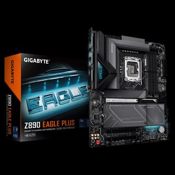 Материнская плата Gigabyte Z890 EAGLE PLUS Z890, LGA1851, 4xDDR5, 3*PCI-Ex16,4*M.2,1*Type-C  2*USB3.2Gen2, 5*USB3.2Gen1, 8*USB2.0, 4*SATA3.0, 2.5G, 1*Type-C(DP), DP, ATX, RTL
