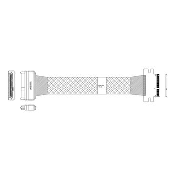 Кабель Amphenol RPC98-0040 Cable PCIe 4x (64pin)  -TO-  U.2  SFF8639  , 85 Ohm, PCIe Gen4,  L:70cm