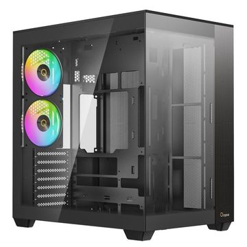 Корпус для ПК Ocypus Case Delta C74 BK ARGB ATX / win / black / 2 ARGB fans / no PSU /Tempered Glass