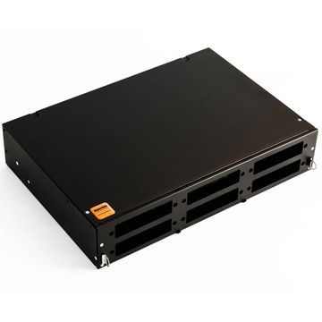 Бокс оптический Hyperline FO-19V-2U-6xSLT-W130H30-48UN-BK Бокс оптический универсальный 19" выдвижной, с полкой, от 8 до 48 портов (SC, duplex LC, ST, FC), со сплайс пластиной, без пигтейлов и проходн