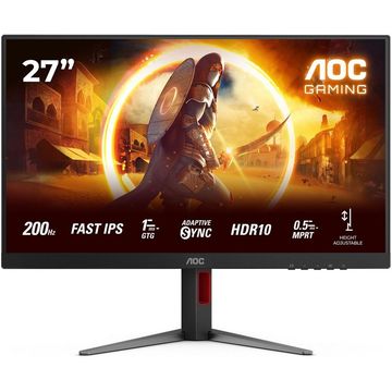 Монитор 27" AOC 27G4HA  IPS, 1920x1080, 200Hz, 1ms, 300сd/m, 1000:1, HDR10 | 2xHDMI(2.0), DP(1.4) | HAS, Pivot, Swivel, InPSU, Speakers, Vesa 100, Black/Red