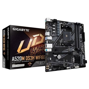 Материнская плата Gigabyte A520M DS3H WF6E A520, AM5, 4xDDR4, 1*PCI-Ex16,4*M.2, 6*USB3.2Gen1, 8*USB2.0, 4*SATA3.0, 1G, DP, HDMI, ATX, RTL