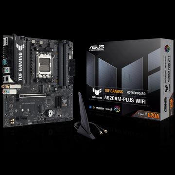Материнская плата ASUS TUF GAMING A620AM-PLUS WIFI AM5 mATX 4xDDR4 PCIEx16 2xPCIEx1 2xM.2 2xDP HDMI 2.5GLAN WIFI 6